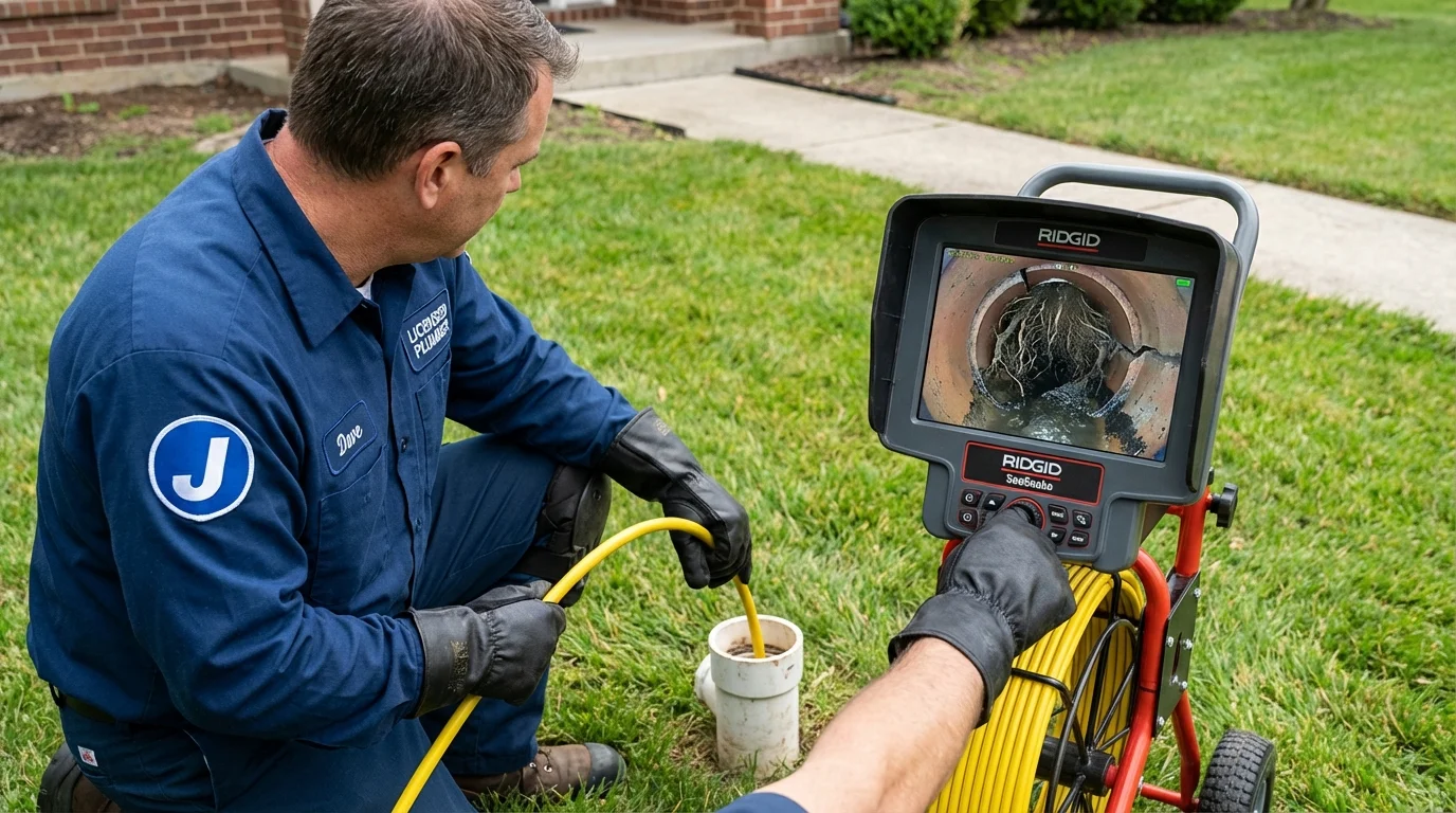 Sewer camera inspection being performed by Johns Plumbing LLC in Lone Tree
